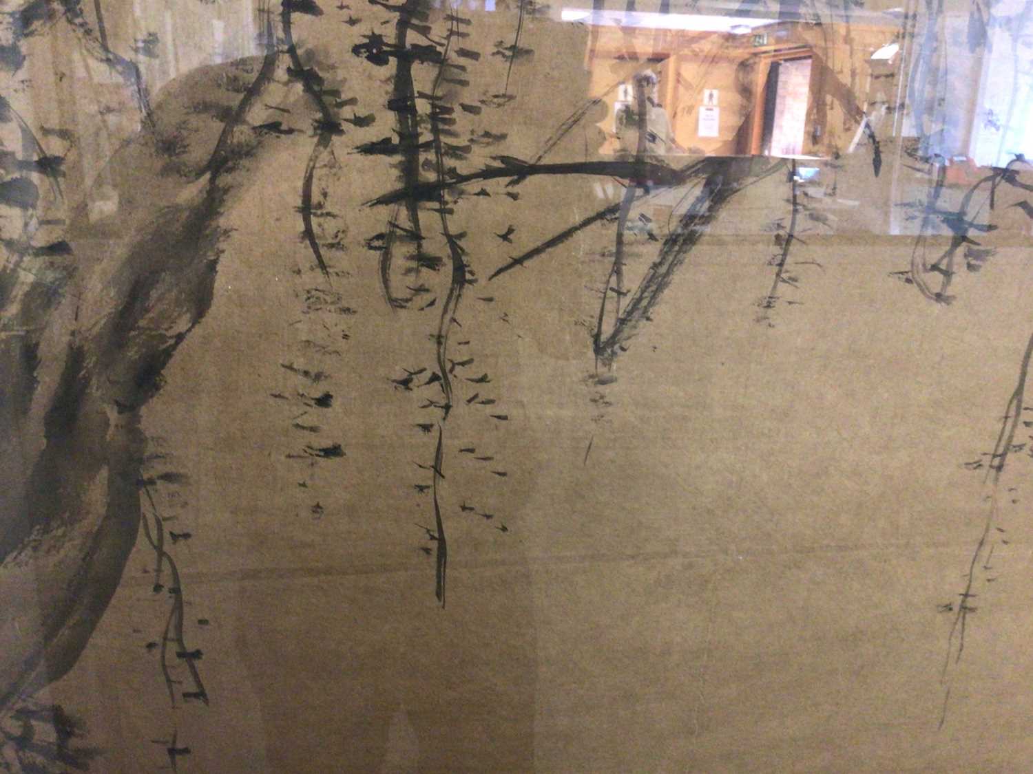 Large antique Chinese brush painting - Image 5 of 14