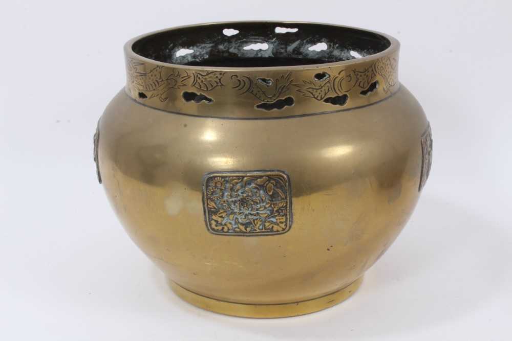 Chinese brass bowl and another - Image 3 of 12