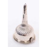 George IV silver wine funnel of conventional form with gadrooned border and fluted decoration and en