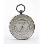 Victorian silver cased travelling pocket barometer/thermometer/compass