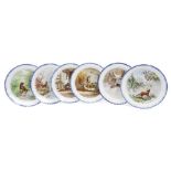 Set of six French plates