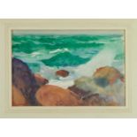 *Gerald Spencer Pryse (1882-1956) watercolour - ‘The Sea’, 26 x 36cm, titled to label verso, togethe