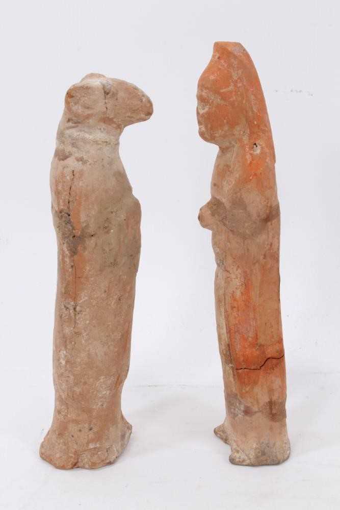 Two Chinese Tang style terracotta funerary figures - Image 2 of 4