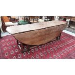 Good quality George III style wakes table with two drop flaps and gateleg action on square chamfered