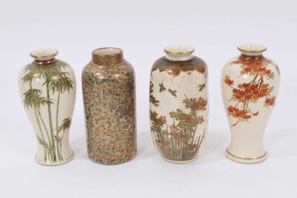 Good group of 19th century Japanese Satsuma ceramics, including four miniature vases, a ewer with dr - Image 9 of 12