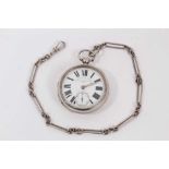 Victorian gentleman's silver 'Coastguard Watch' by J.N.Masters of Rye, the key wind movement with en