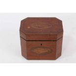 Georgian style inlaid satinwood tea caddy