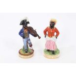 A Derby figure of Billy Waters, circa 1820, and a Derby (King Street Works) figure of African Sall,
