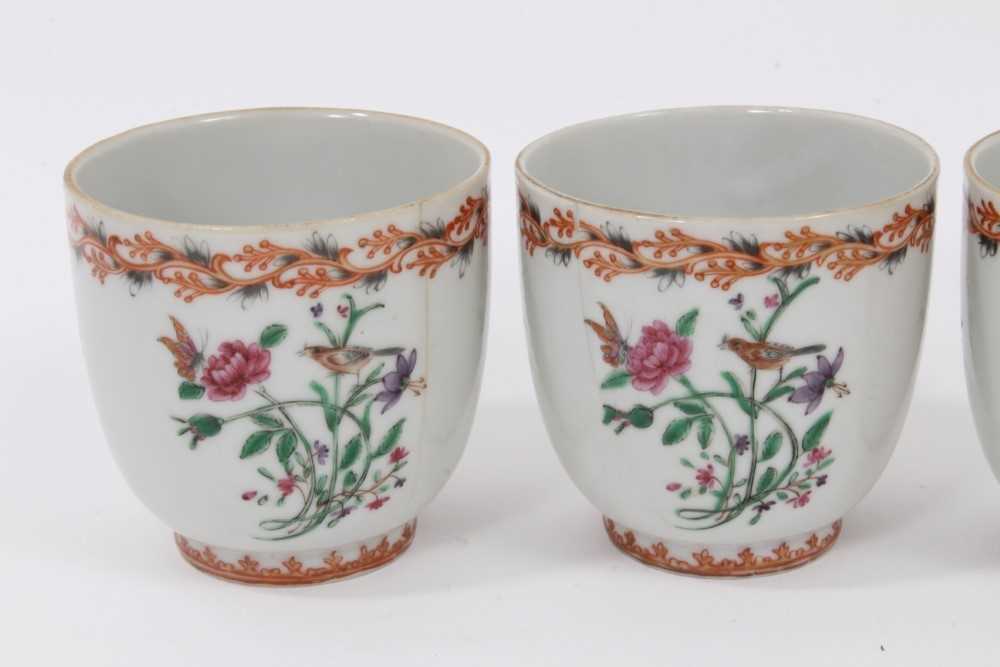 Group of 18th century Chinese famille rose export porcelain, including five cups, three tea bowls, a - Image 14 of 26