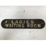 Original cast iron railway sign - Ladies Waiting Room