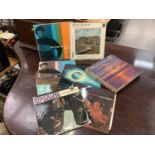 Box of LP records including Ray Charles