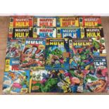 Marvel comics mostly 70s The mighty world of marvel starring the Incredible Hulk and others