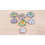 Seven Chinese millefiori paperweights circa. 1930 in the Clichy style (7)