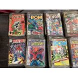 Marvel comics mostly 80s to include The Amazing Spider-man, Ironman and Moon Knight and others .Appr