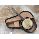 Vintage British made Mandolin Banjo by G.H & S in fitted case