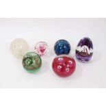 Six Teign Vally glass paperweights (6)