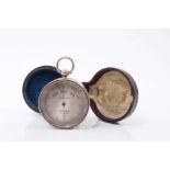 Good quality Victorian silver cased pocket barometer by Dollond,London ( London 1873) 4.8 cm diamete