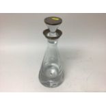 Contemporary silver mounted glass decanter