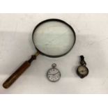 Cyma military pocket watch, playing cards and sundries