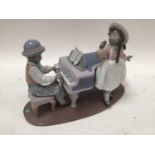 Lladro porcelain figure group - pianist and singer, boxed