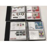 Stamps GB First Day Cover selection in ten albums, all illustrated with typed addresses.