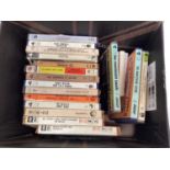 Box of 1960s pre-recorded reel to reel tapes, including Beatles, Herman's Hermits, Supremes, etc
