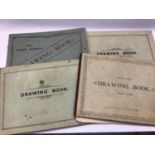 Two boxes of ephemera including Victorian sketch books and graphite drawings