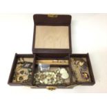 Jewellery box containing vintage costume jewellery