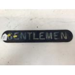 Original cast iron railway sign - Gentlemen