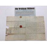 Sir William Hillary 1771 - 1847 Founder of the Royal National Lifeboat Institution signed letter