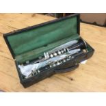 Clarinet in case, stamped 'F. Buisson Paris B Low Pitch Made in France'
