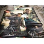 Four very large Harry Potter cinema lobby hangings for HP7 depicting Harry, Ron, Hermione and Voldem
