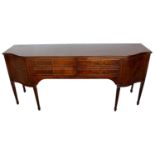 Late 19th / early 20th century Danish mahogany serpentine front sideboard.
