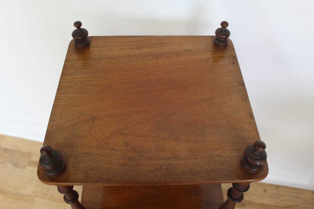 Victorian three tier whatnot with turned supports, 94cm high, together with an inlaid cabinet (2) - Image 3 of 8