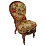 Of local interest: Victorian walnut and tapestry upholstered side chair