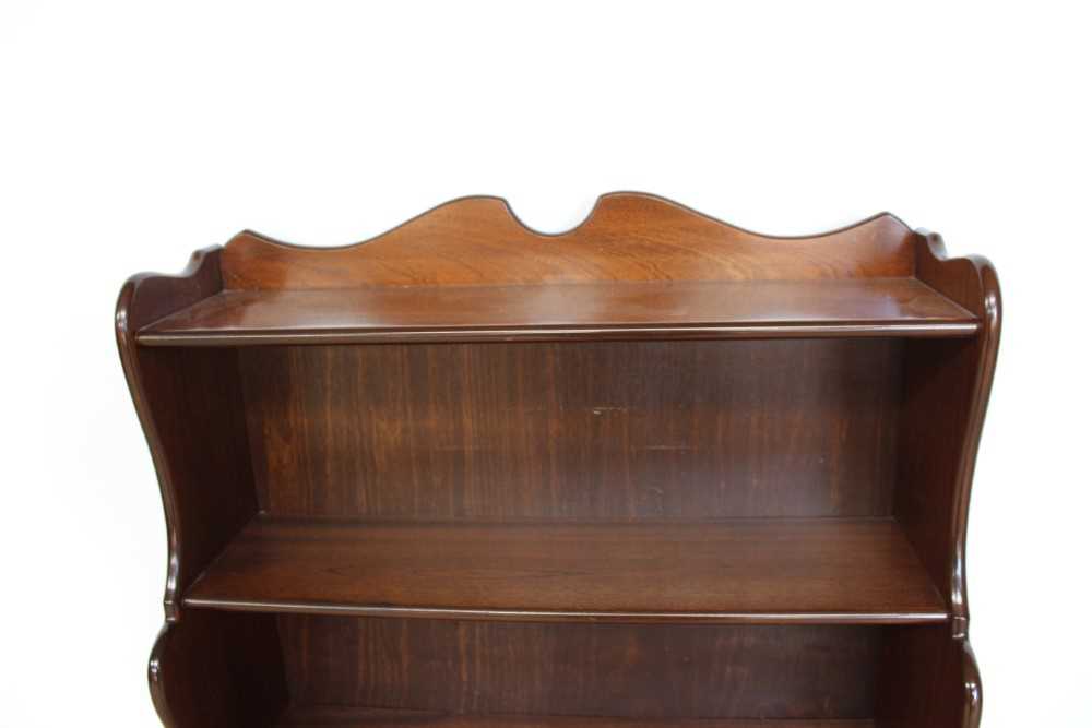 Mahogany waterfall bookcase with two drawers below, 76cm wide, 38.5cm deep, 152cm high - Image 3 of 6