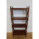 Good quality open bookcase/whatnot with two drawers below, 54.5cm wide, 25cm deep, 121.5cm high