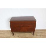 Nineteenth century mahogany drop leaf table on square chamfered legs, opening to 150cm x 103.5cm