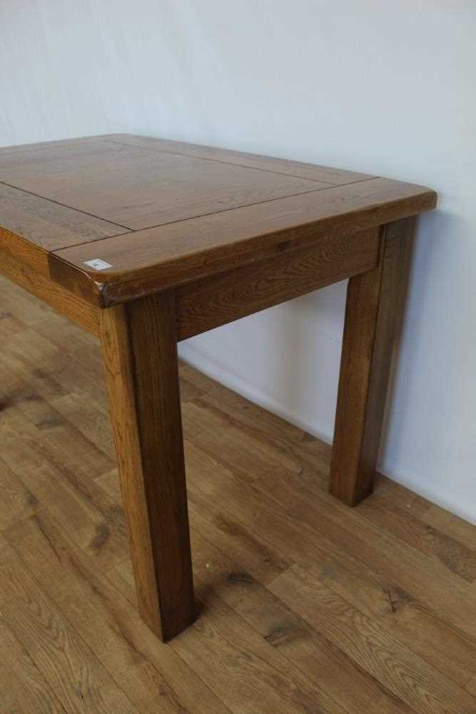 Contemporary light oak dining table on square legs, 120cm wide, 75cm deep, 78cm high, together with - Image 6 of 6