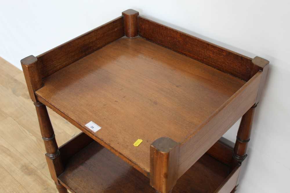 Victorian mahogany two tier table/whatnot on turned legs with brass capped castors, 52cm wide, 44.5c - Image 2 of 4