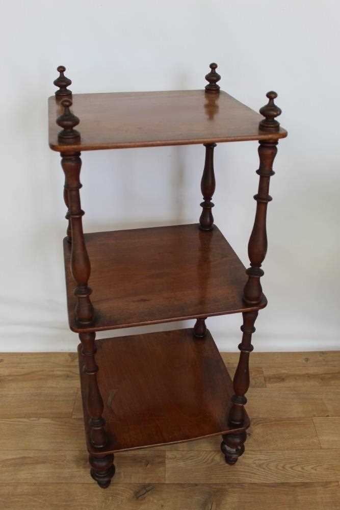 Victorian three tier whatnot with turned supports, 94cm high, together with an inlaid cabinet (2) - Image 2 of 8