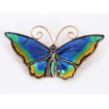 David Andersen enamelled silver butterfly brooch