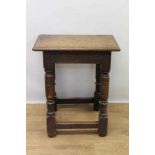 17th century style oak joint stool