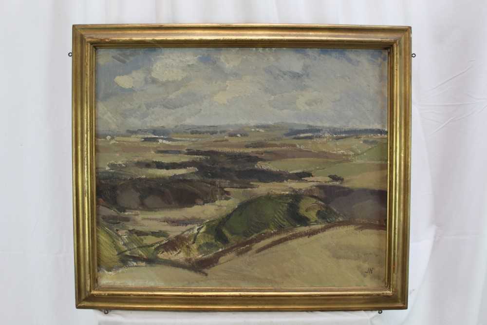 John Nash (1932-2018) oil on canvas - Extensive Landscape, initialled, 51cm x 61cm, in gilt frame - Bild 2 aus 13