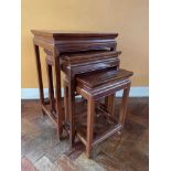Nest of Chinese hardwood occasional tables