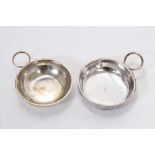 Pair of 19th century French silver wine tasters, one stamped J Supiot, the other R Bidet, each 7.3cm