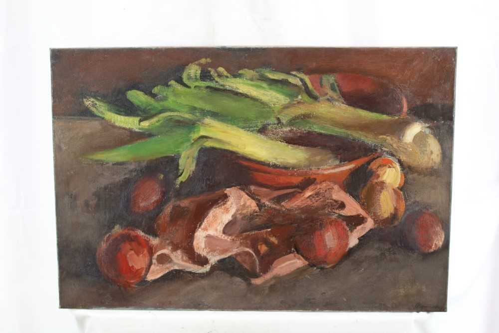 Bernard Meninsky (1891-1950) oil on canvas still life study- onions and leeks - Bild 2 aus 17