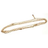 Victorian gold long chain/guard chain with a long length of belcher and pierced fancy links, approxi