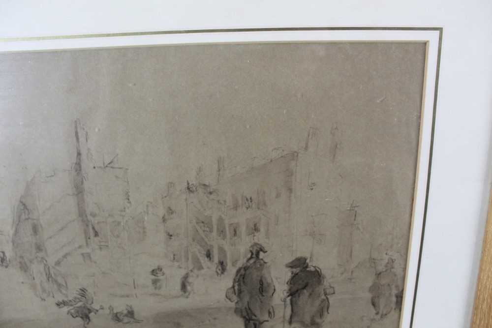 *Feliks Topolski (1907- 1989) pen and ink street scene, signed and dated 1941, in glazed frame - Bild 7 aus 8