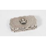 Victorian silver vinaigrette of shaped rectangular form, with foliate engraved decoration,